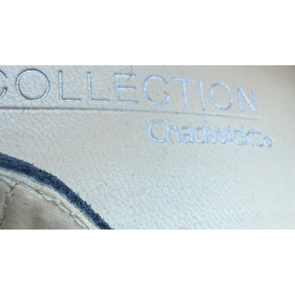 Collection by Chadwick's Navy Open Toe Wedge Heels Sling back Size 9 Womens - Picture 6 of 7